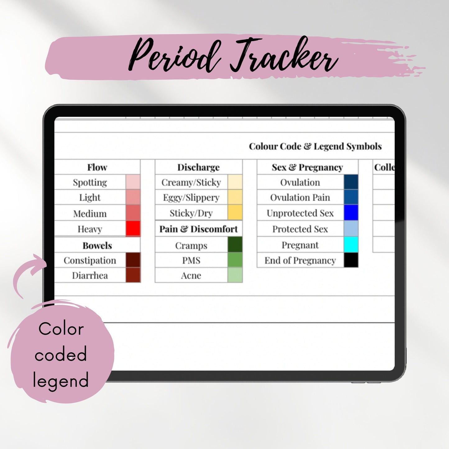 Period Tracker Spreadsheet – Menstrual Cycle Tracker for Fertility, Health, Wellness | Excel, Google Sheets, PDF Printable | Private & Secure